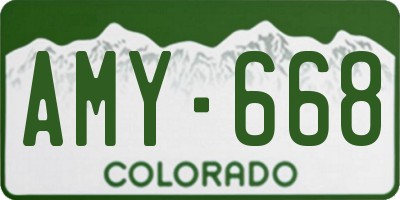 CO license plate AMY668