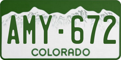 CO license plate AMY672