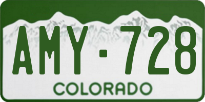 CO license plate AMY728