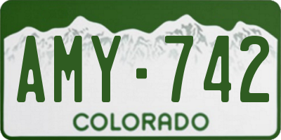 CO license plate AMY742