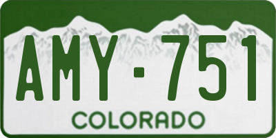 CO license plate AMY751