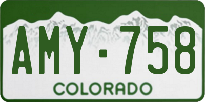 CO license plate AMY758
