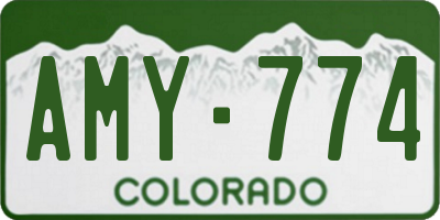 CO license plate AMY774