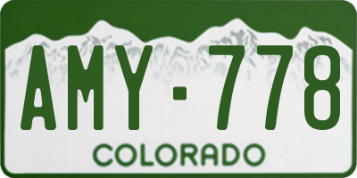 CO license plate AMY778