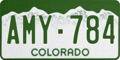 CO license plate AMY784