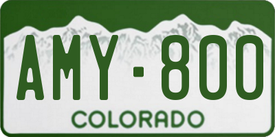 CO license plate AMY800