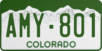 CO license plate AMY801