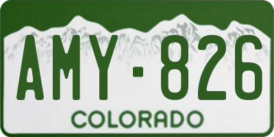 CO license plate AMY826