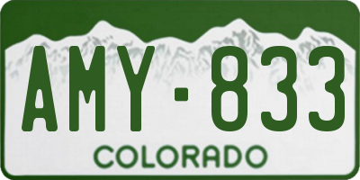 CO license plate AMY833