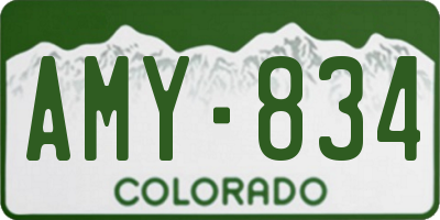 CO license plate AMY834