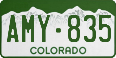 CO license plate AMY835