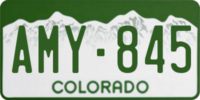 CO license plate AMY845