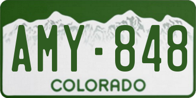 CO license plate AMY848