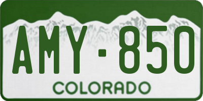 CO license plate AMY850