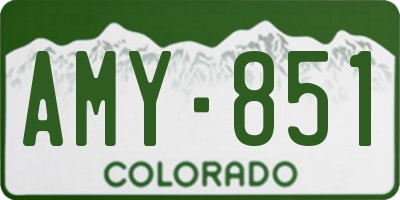 CO license plate AMY851