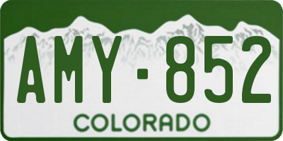 CO license plate AMY852