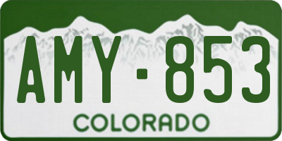 CO license plate AMY853