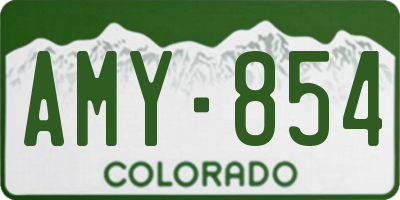 CO license plate AMY854