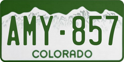 CO license plate AMY857