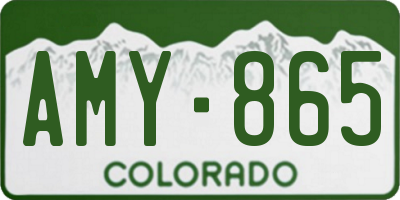 CO license plate AMY865