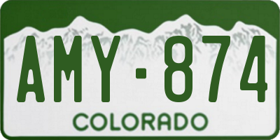 CO license plate AMY874