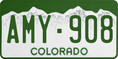 CO license plate AMY908