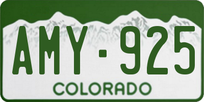 CO license plate AMY925