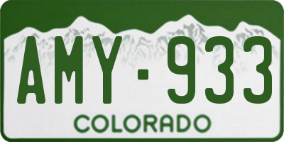 CO license plate AMY933