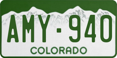 CO license plate AMY940