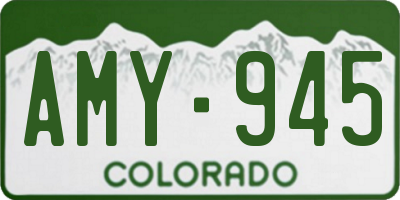 CO license plate AMY945