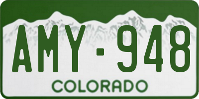 CO license plate AMY948