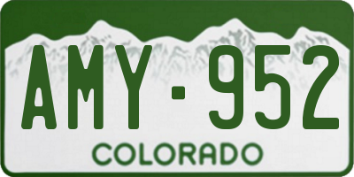 CO license plate AMY952