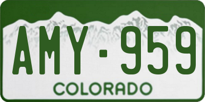 CO license plate AMY959