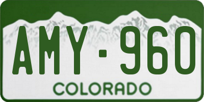 CO license plate AMY960