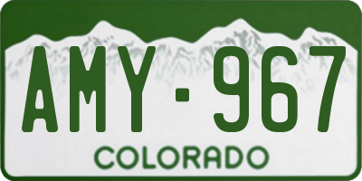 CO license plate AMY967