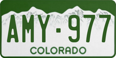 CO license plate AMY977
