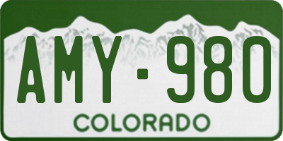 CO license plate AMY980