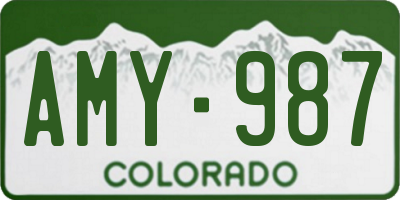 CO license plate AMY987