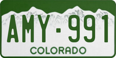 CO license plate AMY991