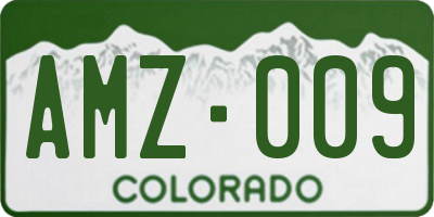 CO license plate AMZ009