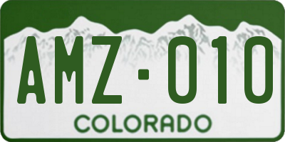 CO license plate AMZ010
