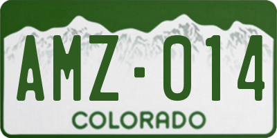 CO license plate AMZ014