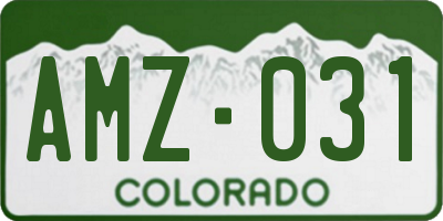 CO license plate AMZ031
