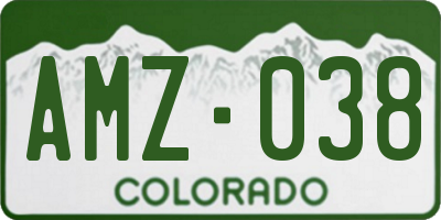CO license plate AMZ038