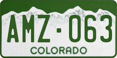 CO license plate AMZ063