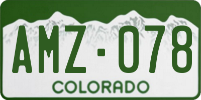 CO license plate AMZ078
