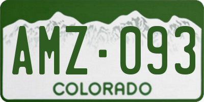 CO license plate AMZ093