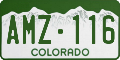 CO license plate AMZ116