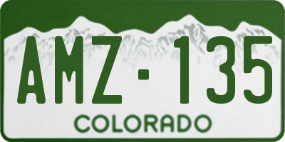 CO license plate AMZ135