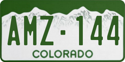 CO license plate AMZ144